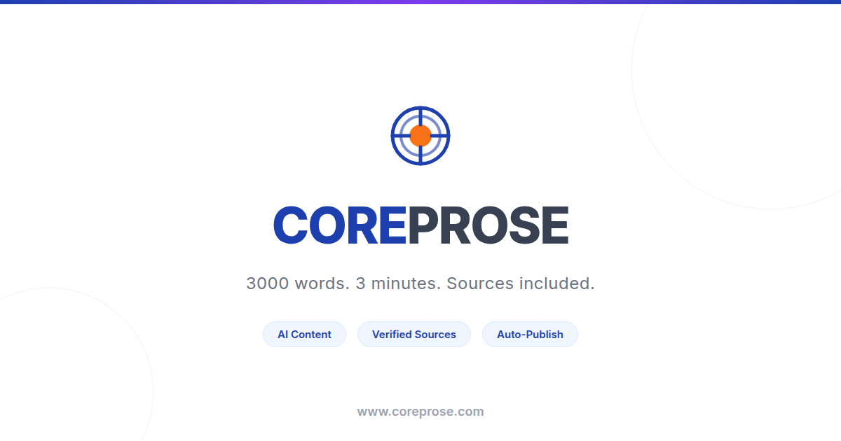 Homepage screenshot of coreprose.com